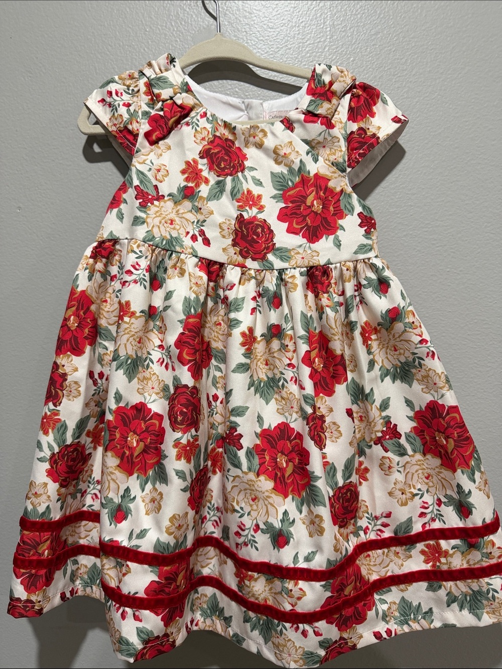 Catherine Malandrino Girls Red Floral Dress size 3T